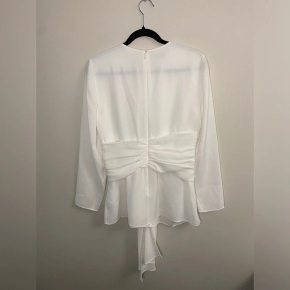 Lafayette 148 New York Long-Sleeve draped Blouse - Picture 7 of 10